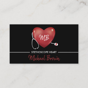 Tarjeta De Visita Logotipo de estetoscopio de enfermera médica de co