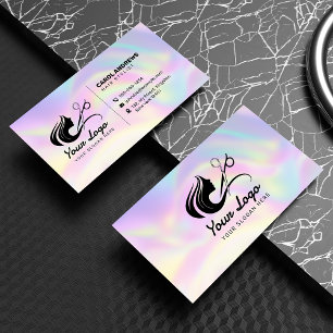 Tarjeta De Visita Logotipo de estilo holográfico pastoral moderno