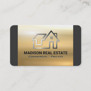 Tarjeta De Visita Logotipo de estilo metálico residencial