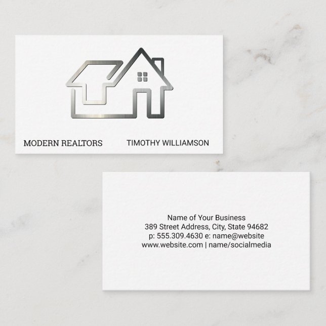 Tarjeta De Visita Logotipo de estilo moderno inmobiliario (Anverso / Reverso)