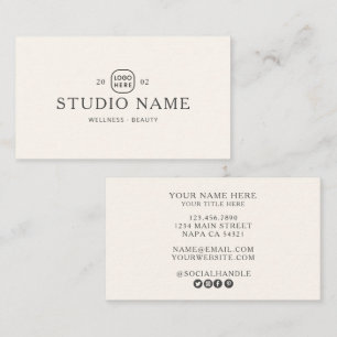 Tarjeta De Visita Logotipo de estudio de belleza de bienestar de bou