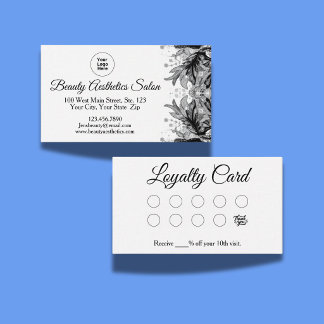 Tarjeta De Visita Logotipo de fidelidad en negro y blanco de agradec