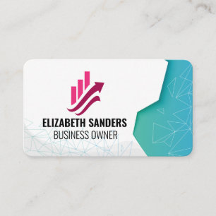 Tarjeta De Visita Logotipo de Fintech   Patrones geométricos