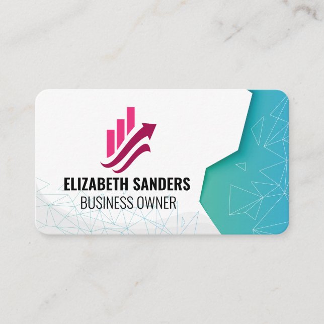 Tarjeta De Visita Logotipo de Fintech | Patrones geométricos (Anverso)