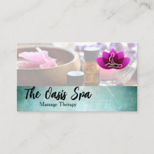 Tarjeta De Visita Logotipo de Flor de Loto de Masaje Resort de Spa