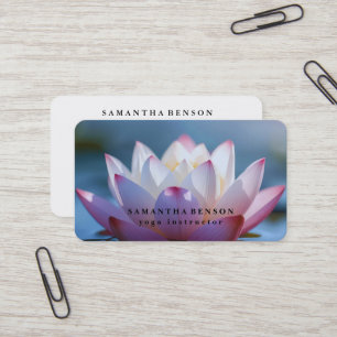 Tarjeta De Visita Logotipo de Flor de Loto Elegante Yoga