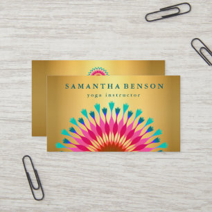 Tarjeta De Visita Logotipo de Flor de Loto Elegante Yoga