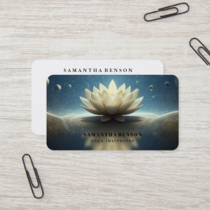 Tarjeta De Visita Logotipo de Flor de Loto Elegante Yoga