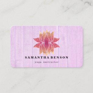 Tarjeta De Visita Logotipo de flores Lotus Yoga Business Card