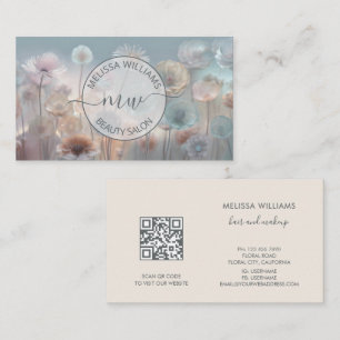Tarjeta De Visita Logotipo de flores transparentes soñadoras