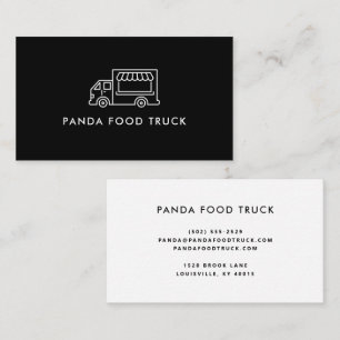 Tarjeta De Visita Logotipo de food Truck Black and White