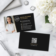 Logotipo de Foto Código QR Profesional Oro Negro