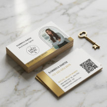Logotipo de foto de archivo y código QR Realtor |
