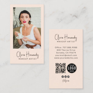 Tarjeta De Visita Logotipo de foto de código QR de artista de maquil