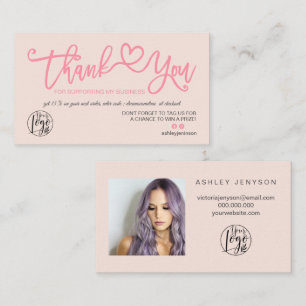 Tarjeta De Visita Logotipo de foto de corazón rosa de color rosa pas