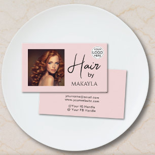 Tarjeta De Visita Logotipo de foto de estilista de cabello moderno R