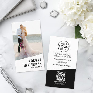 Tarjeta De Visita Logotipo de foto de fotógrafo vertical