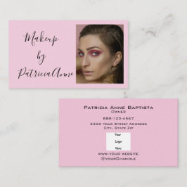 Tarjeta De Visita Logotipo de Foto de Maquillaje con Letra Elegante