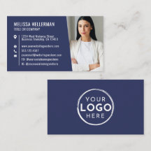 Logotipo de foto moderno azul marino profesional
