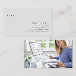 Tarjeta De Visita Logotipo de foto profesional moderno minimalista s