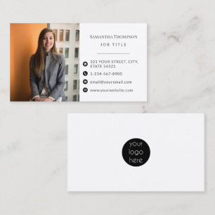 Tarjeta De Visita Logotipo de foto profesional para empleados de neg