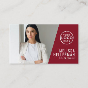 Tarjeta De Visita Logotipo de Foto Profesional Rojo