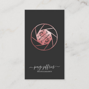 Tarjeta De Visita Logotipo de fotógrafo en oro rosa