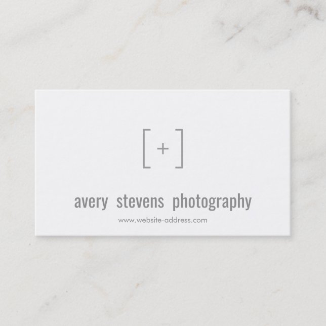 Tarjeta De Visita Logotipo de Fotógrafo Simple Focus (Anverso)