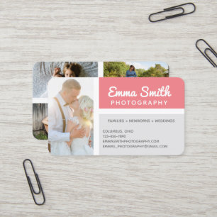 Tarjeta De Visita Logotipo de Fotos de Fotografía Rose & Gray Person