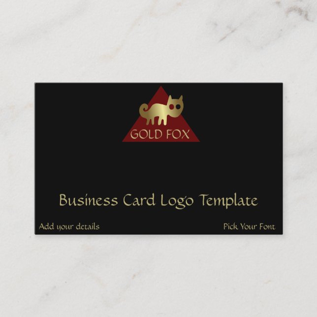 Tarjeta De Visita Logotipo de Fox Gold (Anverso)