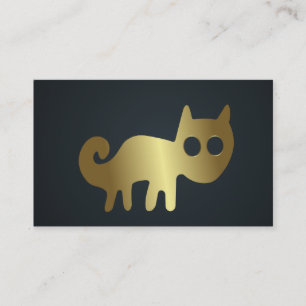 Tarjeta De Visita Logotipo de gato dorado