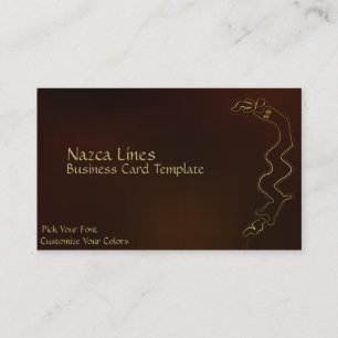 Tarjeta De Visita Logotipo de Geoglifo Grunge Dorado Metálico Líneas
