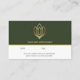 Tarjeta De Visita Logotipo de Gold Lotus | Verde | yoga de masaje we