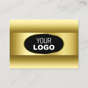Tarjeta De Visita Logotipo de gradiente dorado negro de lujo marco o