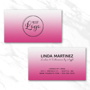 Tarjeta De Visita Logotipo de gradiente rosa de Fuchsia caliente