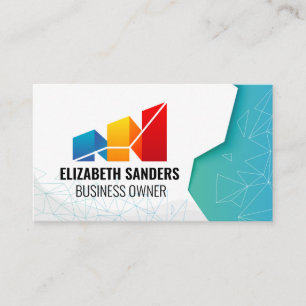 Tarjeta De Visita Logotipo de gráficos financieros   Patrones geomét