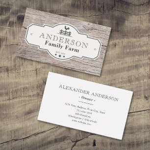 Tarjeta De Visita Logotipo de granja gallo vintage casa de campo rús