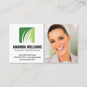Tarjeta De Visita Logotipo de Grass   Mujer de negocios sonriendo