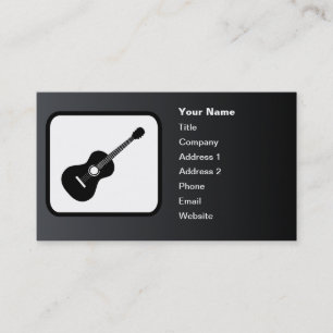 Tarjeta De Visita Logotipo de guitarra Personalizable negro