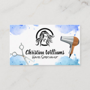 Tarjeta De Visita Logotipo de Hair Stylista Hair Tools