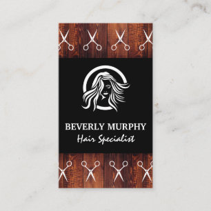 Tarjeta De Visita Logotipo de Hair Stylista   Tijeras de salon   Tra