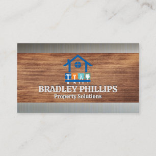 Tarjeta De Visita Logotipo de herramientas de reparación de propieda