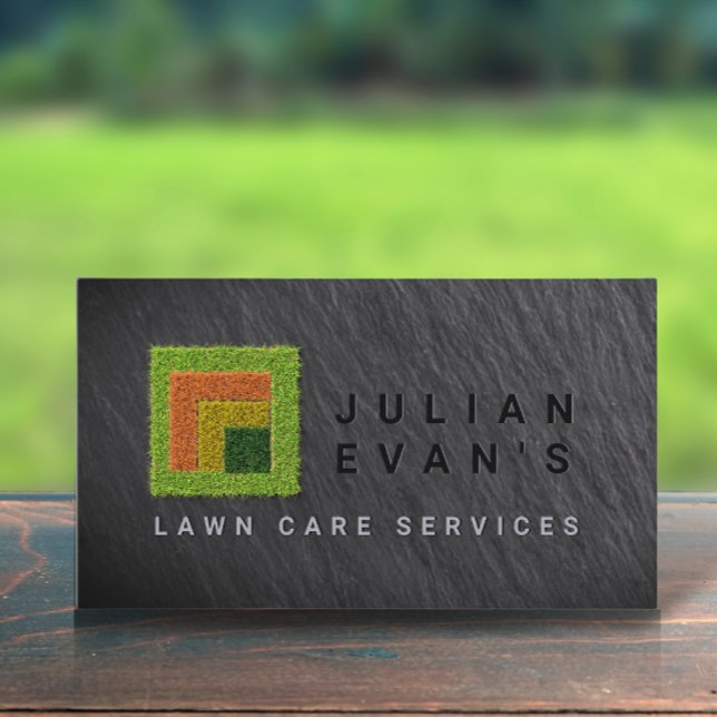 Tarjeta De Visita Logotipo de hierba de cuatro estaciones (Lawn Care Services Four Seasons Grass Logo Business Card)