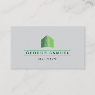 Tarjeta De Visita Logotipo de hogar abstracto verde moderno para age