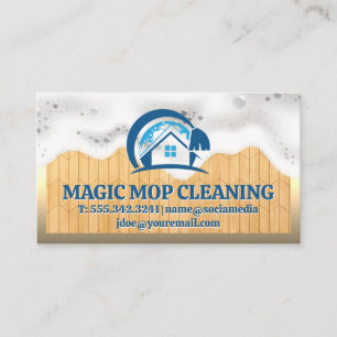 Tarjeta De Visita Logotipo de Home Mop   Suds de jabón   Limpiador