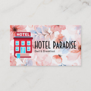 Tarjeta De Visita Logotipo de hotel de reserva Cama Desayuno Flo