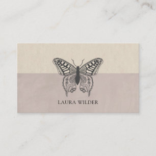 Tarjeta De Visita Logotipo de Ilustracion de mariposa personalizado