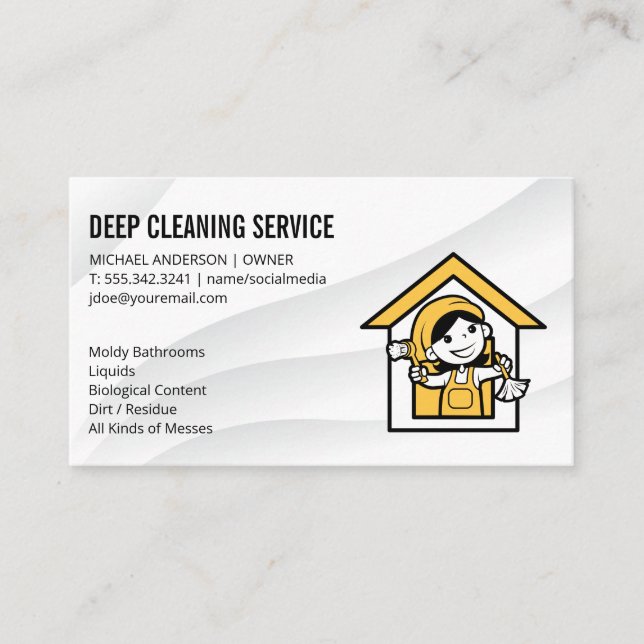 Tarjeta De Visita Logotipo de Ilustracion para empleados domésticos  (Anverso)