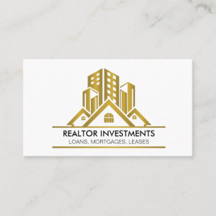 Tarjeta De Visita Logotipo de inmueble de lujo Gold