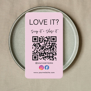 Tarjeta De Visita Logotipo de Instagram de Snap And Share Qr Code en